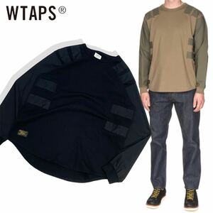 国内正規品 WTAPS ダブルタップス 172ATDT-CSM05 長袖コットン Tシャツ AGENT L/S TEE. COPO エージェント ロンT ブラック M メンズ