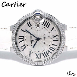【ダイヤベゼル】カルティエ バロンブルー LM オーバーホール済み 極美品 メンズ 時計 自動巻 Cartier 俵屋