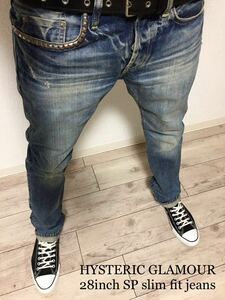 正規 HYSTERIC GLAMOUR SP加工 赤耳 selvedge ヒステリックグラマー スリムストレート セルビッジデニム インディゴ ウォッシュ ジーンズ★