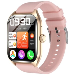 スマートウォッチ Bluetooth5.2 通話機能 1.96インチ 腕時計 ピンク