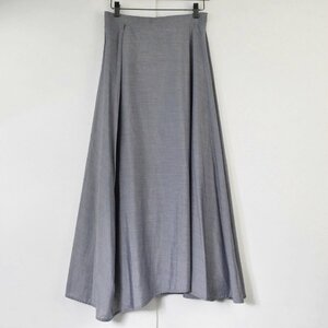 1265-24B0121★チャラヤン CHALAYAN 美品★裏地付き軽やか生地♪ アシンメトリーフレアスカート S グレーブルー 春夏秋