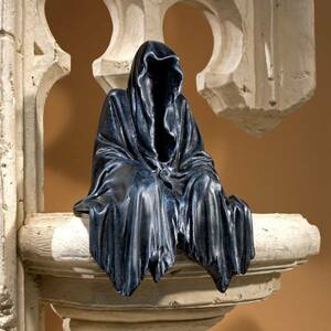 腰掛けている 死神 クリーチャーシャドウ死霊オブジェ置物彫刻雑貨クリーパーモンスター怪物ゴシックＲＰＧ魔法使い飾りグリムリーパー