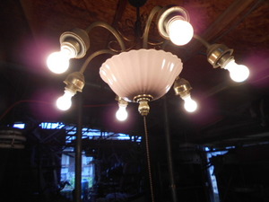 古民家解体出物　天井吊り　ランプ　