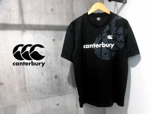 CANTERBURYカンタベリー FLEXCOOL T-SHIRT グラフィック 吸汗速乾 半袖 TシャツXL/プラクティスシャツ/黒/ラグビー/RP37498 カンターベリー