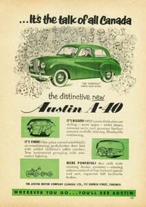 ◆1952年の自動車広告　オースチン　A40　AUSTIN カナダ向け広告