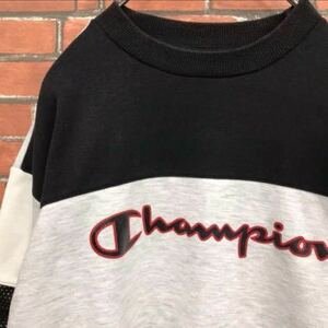 Champion チャンピオン スウェット トレーナー 切替 デカロゴ プリント M