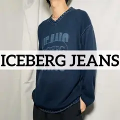 イタリー製 ICEBERG JEANS ロゴ チルデンサマーニットセーター