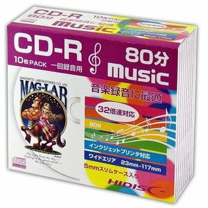 【10P×5セット】 HIDISC CD-R 音楽用5mmスリムケース HDCR80GMP10SCX5 /l