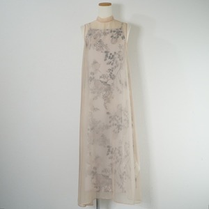 AMERI アメリ 2WAY FLOWER LAYERED SHEER DRESS フラワーレイヤードシアードレス ワンピース 重ね着 ロング ノースリーブ 花柄