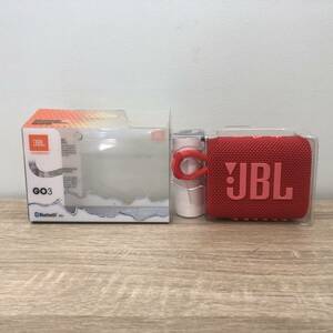 【1000円スタート】美品 JBL GO3 ポータブル スピーカー ウォータープルーフ レッド Bluetooth 音出し確認済み レターパックプラス発送