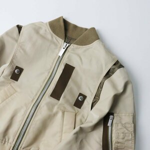 2022年 サカイ sacai 22-05957 ナイロンツイルミックスケープ ボンバージャケット 1/ベージュ ブルゾン MA-1【2400013602556】