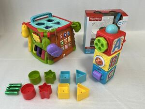 フィッシャープライス バイリンガル・ラーニングボックス&ぴょっこりブロック 2点セット 知育玩具 美品
