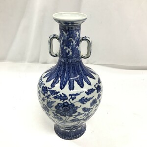 大清甕 中国 花瓶 磁器 花器 インテリア 角D0502-3