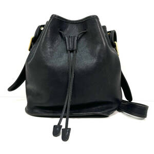 美品 USA製 1990s COACH Leather shoulder bag Black オールドコーチ レザーショルダーバッグ 巾着バッグ