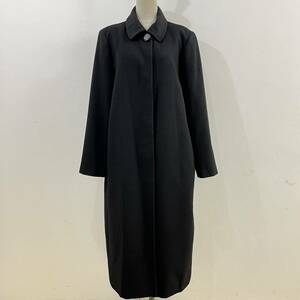 極上 VINTAGE cashmere カシミヤコート ロングコート ステンカラーコート 黒 ブラック 比翼仕立て 防寒 レディース【送料一律/同梱可能】I