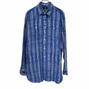 Nigel Cabourn AUTHENTIC 【men520Y】 21SS BIG SHIRT PATTERN PRINTED LINEN 長袖シャツ リネン ナイジェルケーボンオーセンテック HC