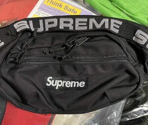 新品　supreme シュプリーム　ウエストバッグ　黒 ナイロンキャンバス ブラック×ホワイト 18SS Supreme waist bag ④