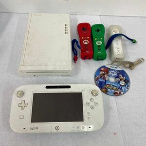 H321-D1-763 Nintendo ニンテンドー Wii U 本体 WUP-001 シロ shiro 任天堂 ゲームパッド WUP-010/ソフト/リモコン3個付き ③