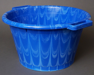 アフリカ　セネガル　プラスチック桶　Lサイズ　No.7　カラフル　マーブル　バケツ