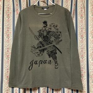 オゾンロックス 武士プリント長袖Tシャツ カットソー 和柄 ロンT 武者 OZONE ROCKS