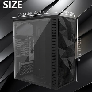 ＧＷ中は迅速発送します。★新品★　コンパクトMicro ATX サイドアクリルPC ケース　M-ATX　ブラック