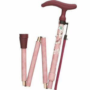 フジホーム アクティブグレース 折畳ステッキ 桜ピンク