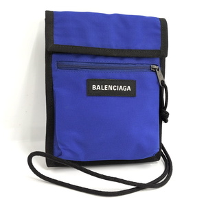 【中古】BALENCIAGA エクスプローラー ショルダーポーチ 斜めがけ ナイロン ブルー 532298