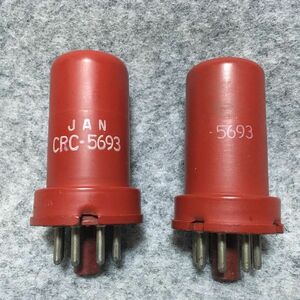 ●RCA 5693 1本 / RCA JAN CRC-5693 1本● 傍熱五極電圧増幅管 赤メタル管 元箱入り 良品 測定済 ２本まとめて H