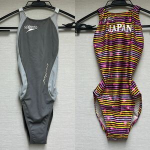 アシックス asics スピード SPEEDO FINA認証　競泳水着 JAPAN ハイカット　2枚セット