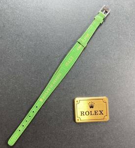 訳あり 純正品 8mm 尾錠付き カメレオン 用 革ベルト グリーン 緑 NO.433 ロレックス ROLEX GENUINE green leather belt buckle chameleon