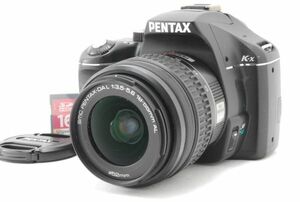 ペンタックス PENTAX K-x + 18-55mm F3.5-5.6 AL レンズキット S数3192回《 新品SDカード & iPhone転送ケーブル付 》　D240324101-240322