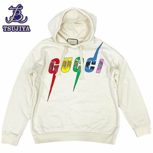 ★大幅値下げ★GUCCI グッチ パーカ　469251　スパンコール　ラインストーン　アイボリー　メンズ　#M　中古B【辻屋質店A2291】