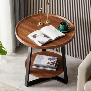 高品質サイドテーブル 丸形 別荘 卓 ナイトテーブル リビング 北欧 木製 コーヒーテーブル 贅沢
