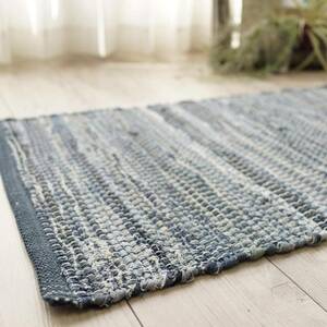 [送料込み]　デニム　ラグ　50×80 玄関マット　絨毯　カーペット　インド　手織り　おしゃれ　インテリア　人気　他サイズあり　
