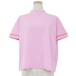 HERMES エルメス Tシャツ カットソー トップス 23春夏 ピンク 34(XS) 半袖 ボクシーフィット カノエ プリント コットン 綿 ブランド