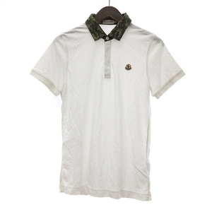 モンクレール MONCLER MAGLIA POLO ポロシャツ カットソー スリムフィット 襟迷彩 コットン 80301 白 ホワイト S メンズ