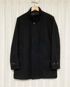 美品☆[Paul Smith] 19AW MELTON STAND COLLAR COAT メルトンウール スタンドカラーコート M ブラック 日本製 ポールスミス