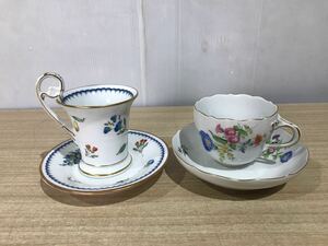 272F【中古】MEISSEN　RICHARD GINORI　カップ&ソーサー　まとめ　2セット