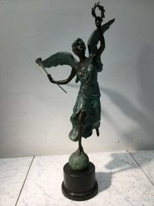 Auguste Moreau /オーギュスト モロー作　ギリシア神話 女神像　ペーメー/ペメ「名声の女神」　アンティーク ブロンズ像 置物 