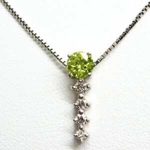 ソ付き!!《Pt900/Pt850天然ダイヤモンドネックレス》A 約3.7g 約44.5cm 0.14ct 0.395ct diamond necklace ジュエリー jewelry EB9/E