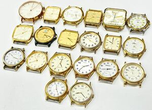 ブランド ゴールドカラー フェイス文字盤 20点 腕時計 アクセサリー大量 SEIKO CITIZEN FORMA VEGA ALBA GUESS 等まとめ売り不動品 H129