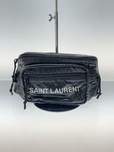 SAINT LAURENT◆ウエストバッグ/ナイロン/BLK/581375