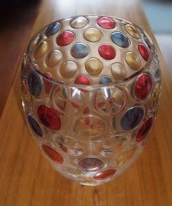 ボヘミアグラス / 花瓶 / 水玉もよう / チェコスロバキア