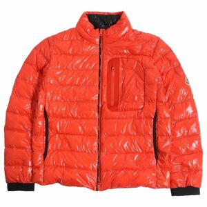 極美品□21-22AW MONCLER/モンクレール MAEWO ロゴワッペン スタンドカラー WZIP ダウンジャケット/パフィージャケット オレンジ 2 正規品