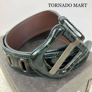 1円〜　美品　TORNADO MART トルネードマート クロコ調　ベルト　希少デザイン