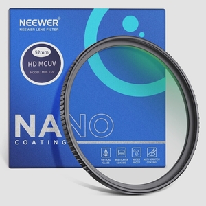 送料無料★NEEWER 52mm レンズフィルター 9H高硬度強化 超薄型保護フィルター 30層ナノコーティング