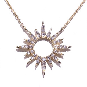 スタージュエリー STAR JEWELRY K18YG イエローゴールド ネックレス SUNBURST サンバースト ダイヤモンド【中古】【程度A】【美品】