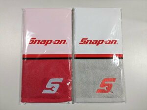 【数量限定!!】2枚セット　スナップオンタオル　Snap-on 2024年　ハンカチ　ハンドタオル 赤　グレー　ロゴ入り　0427