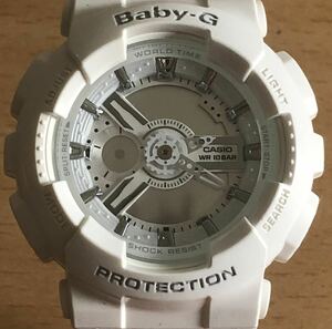 292-0491 CASIO カシオ Baby-G レディース腕時計　ラバーベルト　アナデジ　白　ホワイト　BA-110 電池切れ　動作未確認