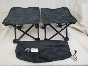 FG731Beikemall アウトドアチェア超軽量 折りたたみ椅子 小型 折畳式携帯イス お釣り 登山 携帯便利 キャンプ椅子 ストライプ　2個セット